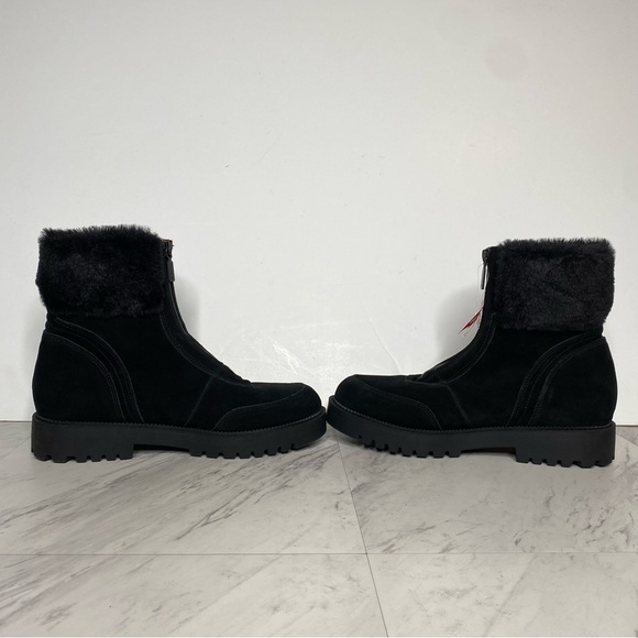 New! Blondo Hayven Black Suede Faux Fur Cuff Boot 8M - Picture 5 of 14